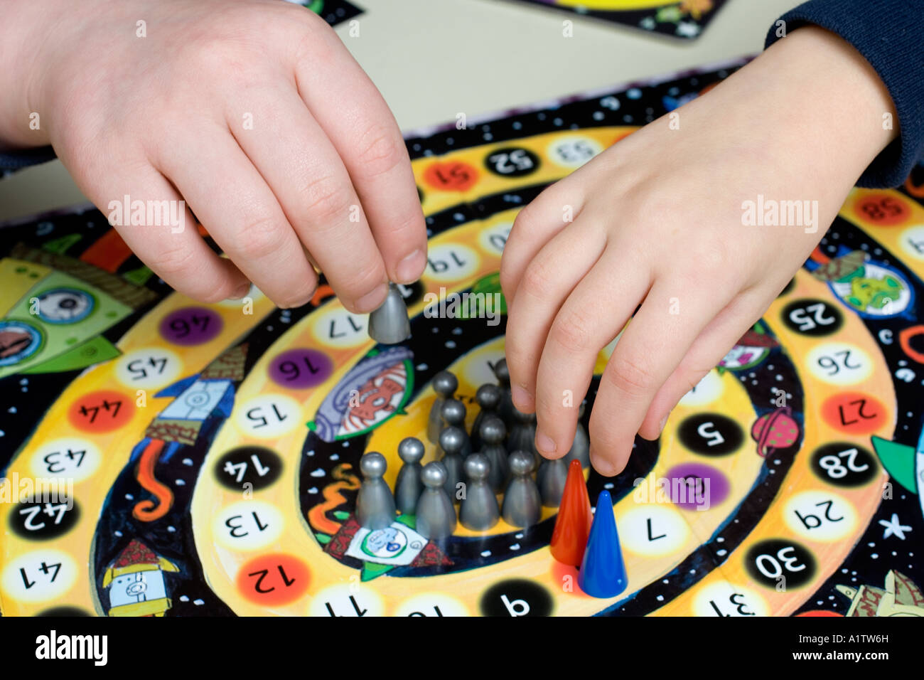 Borad games designed to teach youngsters numeracy skills Stock Photo