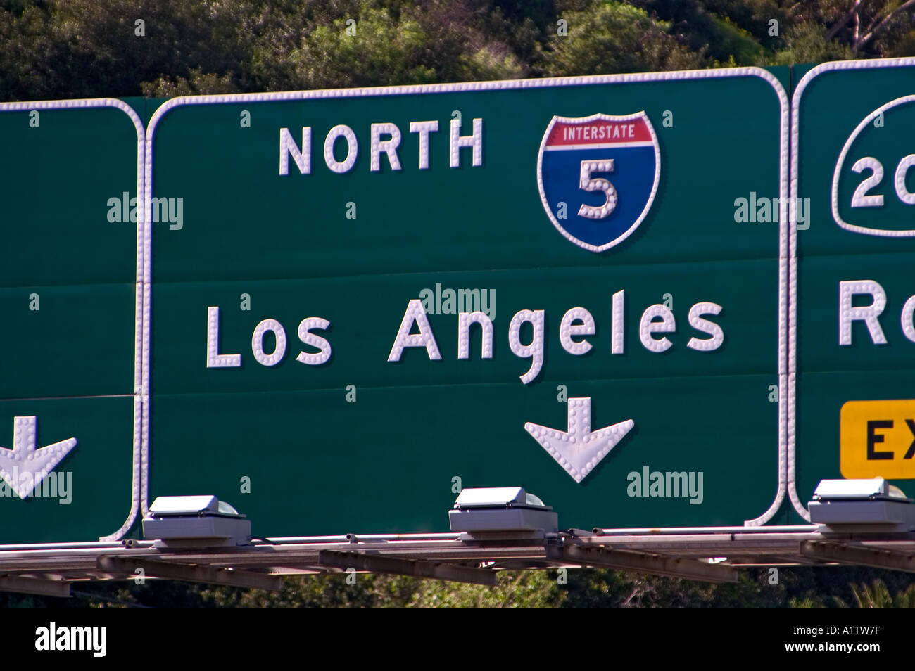 Interstate 5 North Freeway Sign Sango California Identifying Lane For Los Angeles Interstate 5 North Freeway Sign Sango California Identifying Lane For Los Angeles