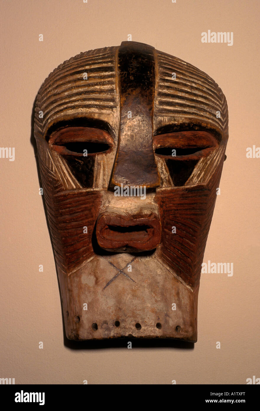dance mask, mask, made of wood, 41x25x18 cm, National Gallery, city of Harare, Harare, Zimbabwe, Africa Stock Photo