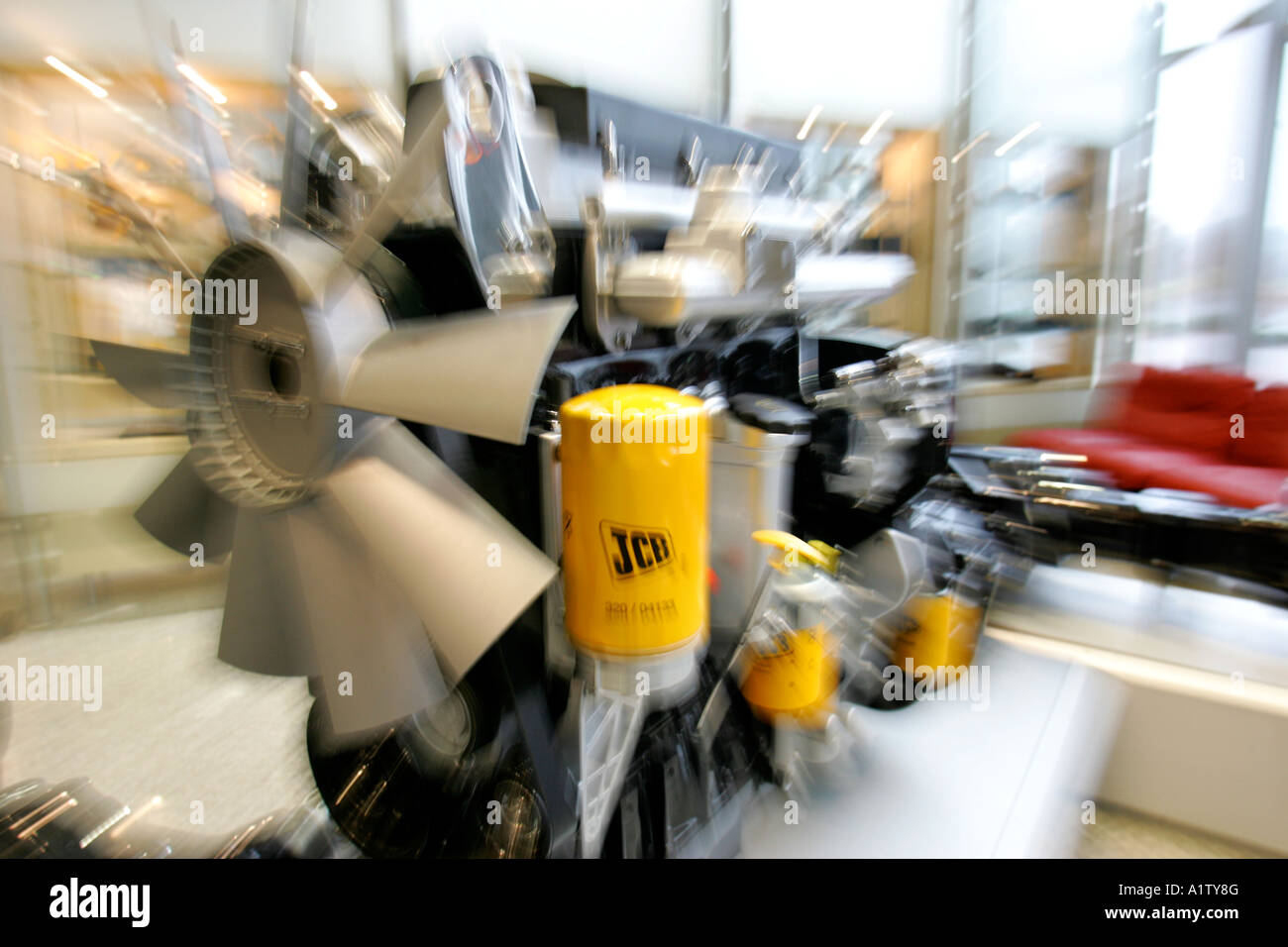 A diesel engine produced by the JCB engineering company based in Uttoxeter staffordshire uk producers construction equipment Stock Photo