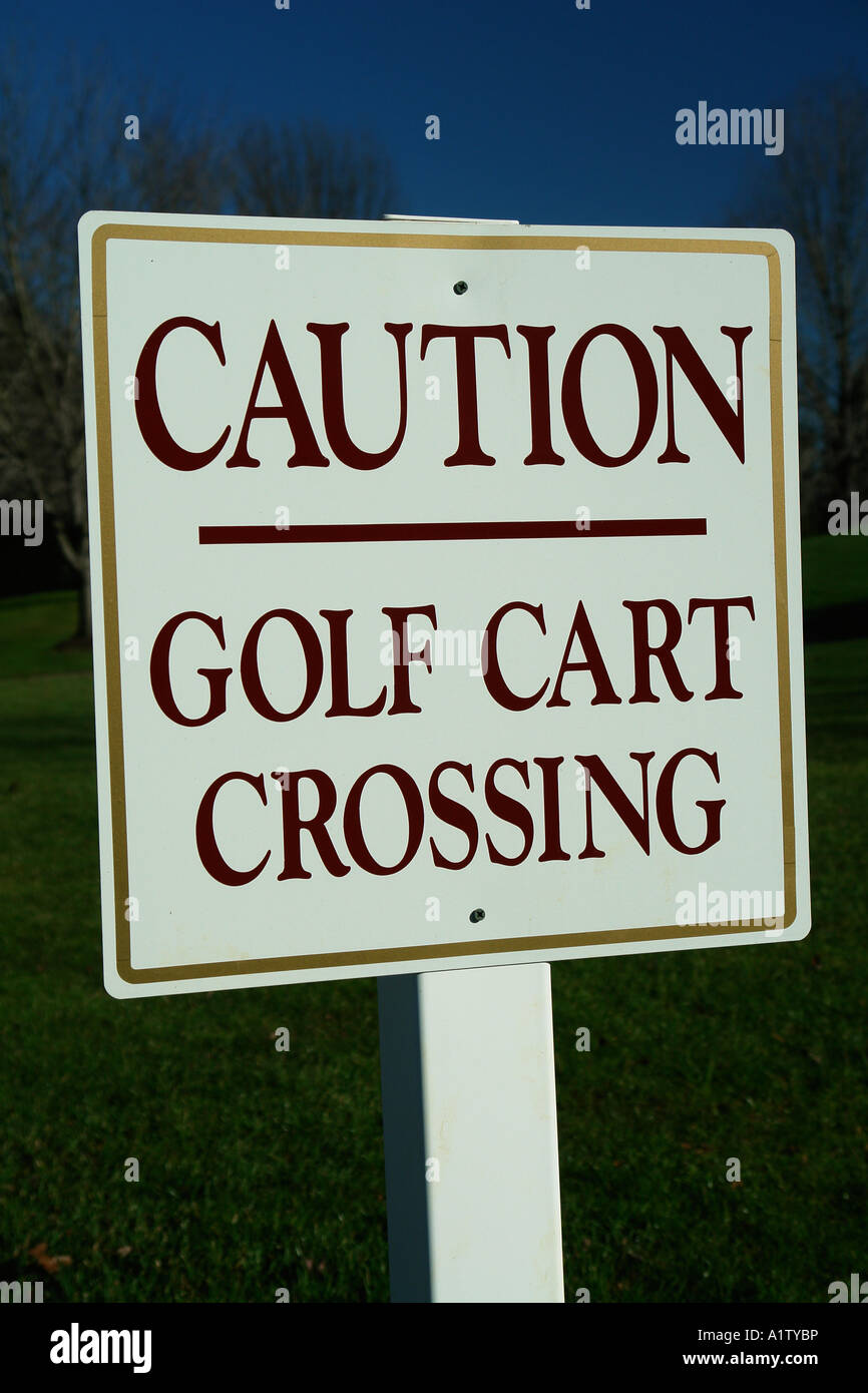 AJD55308, Chester County, PA, Pennsylvania, Golf Cart Crossing sign