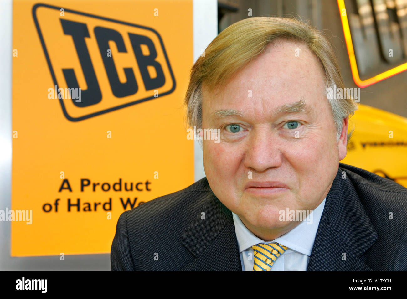 Sir Anthony Bamford chairman of the JCB engineering company based in Uttoxeter staffordshire uk producing construction equipment Stock Photo
