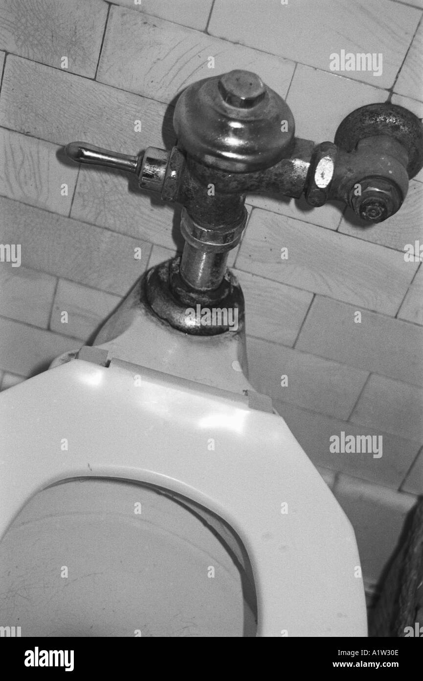 Close up of toilet in public restroom Stock Photo Alamy