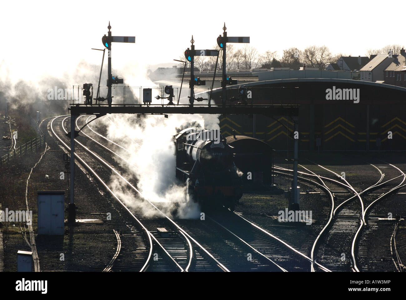 Steam locomotive on Severn Valley Railway at Kidderminster, Worcestershire, England, UK Stock Photo