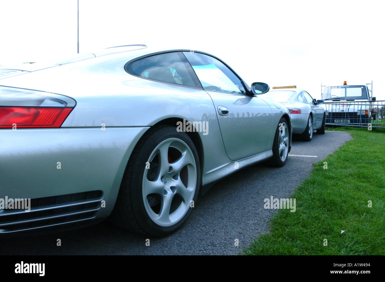 A porsche 911 turbo rear view offside Stock Photo - Alamy