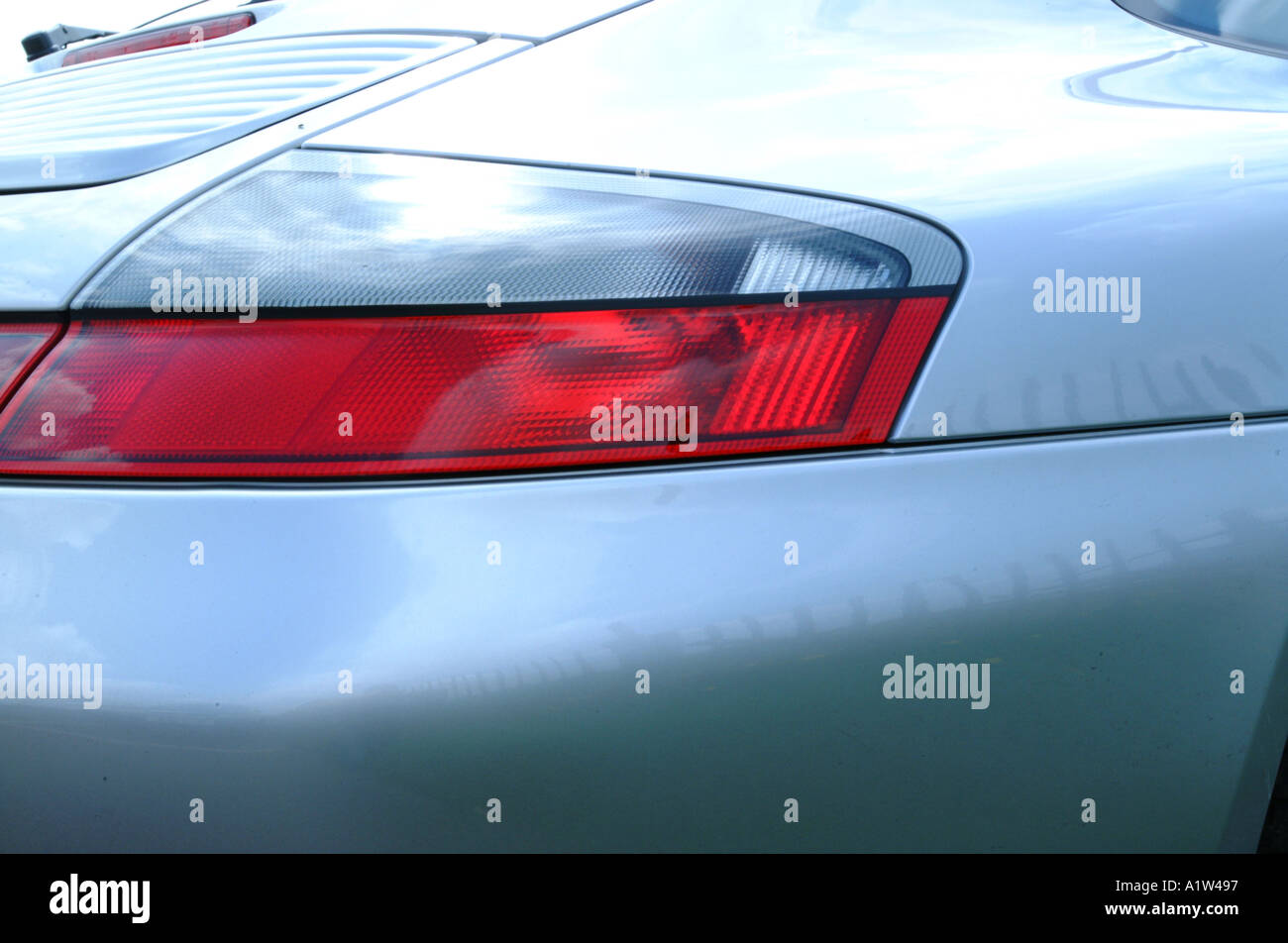 A porsche 911 turbo rear view offside Stock Photo - Alamy