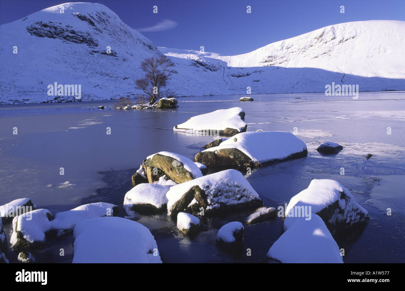 Snow Loch Skeen or Skene with Mid Craig behind in the Moffat Hills ...
