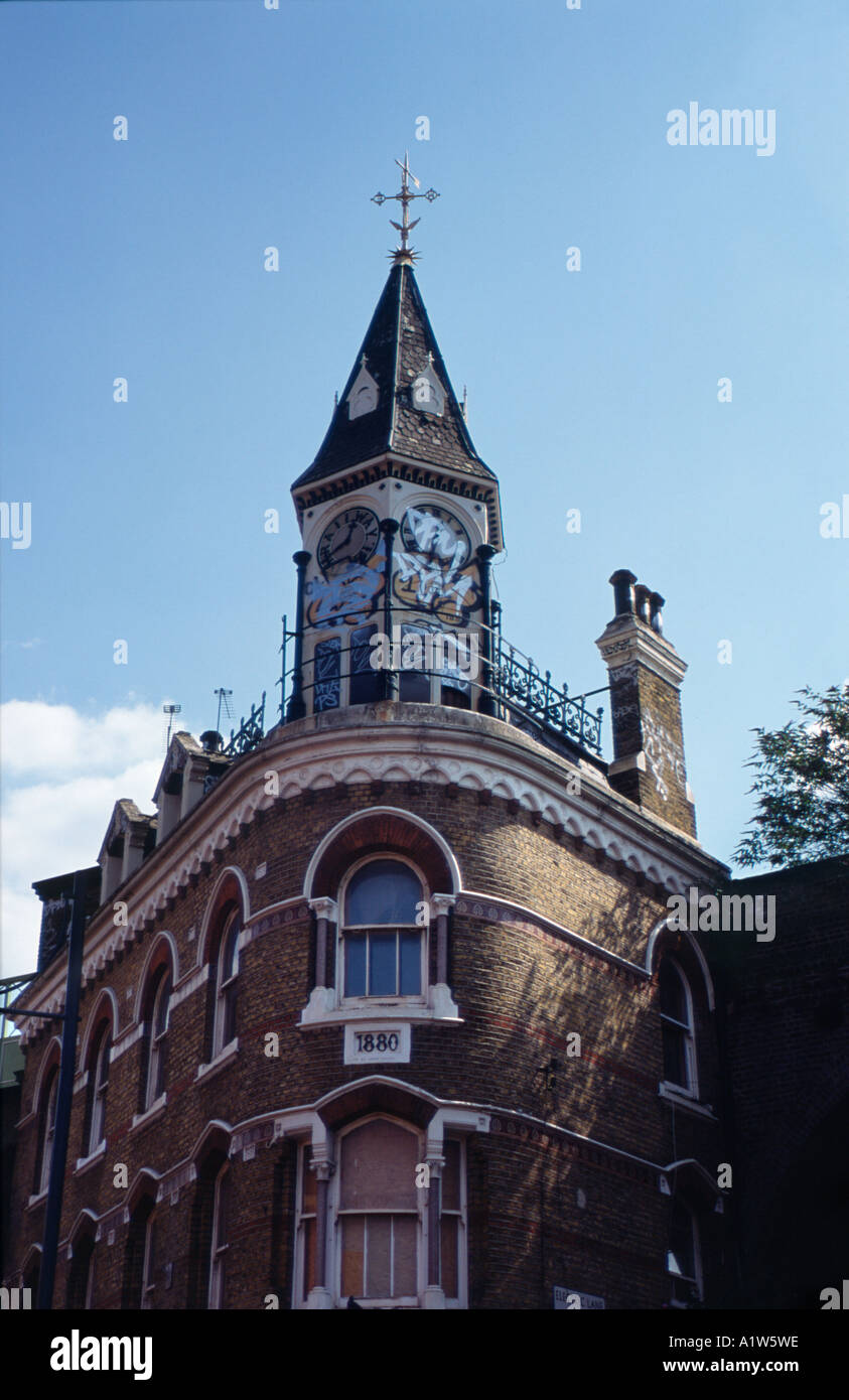 Dilapidated Exterior of Railway Hotel Atlantic Road London SW9 Stock Photo