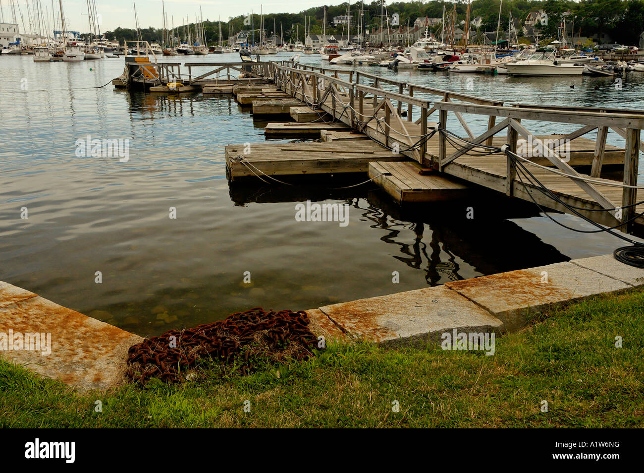 Pier Rockport Harbor Rockport Maine USA Stock Photo Alamy