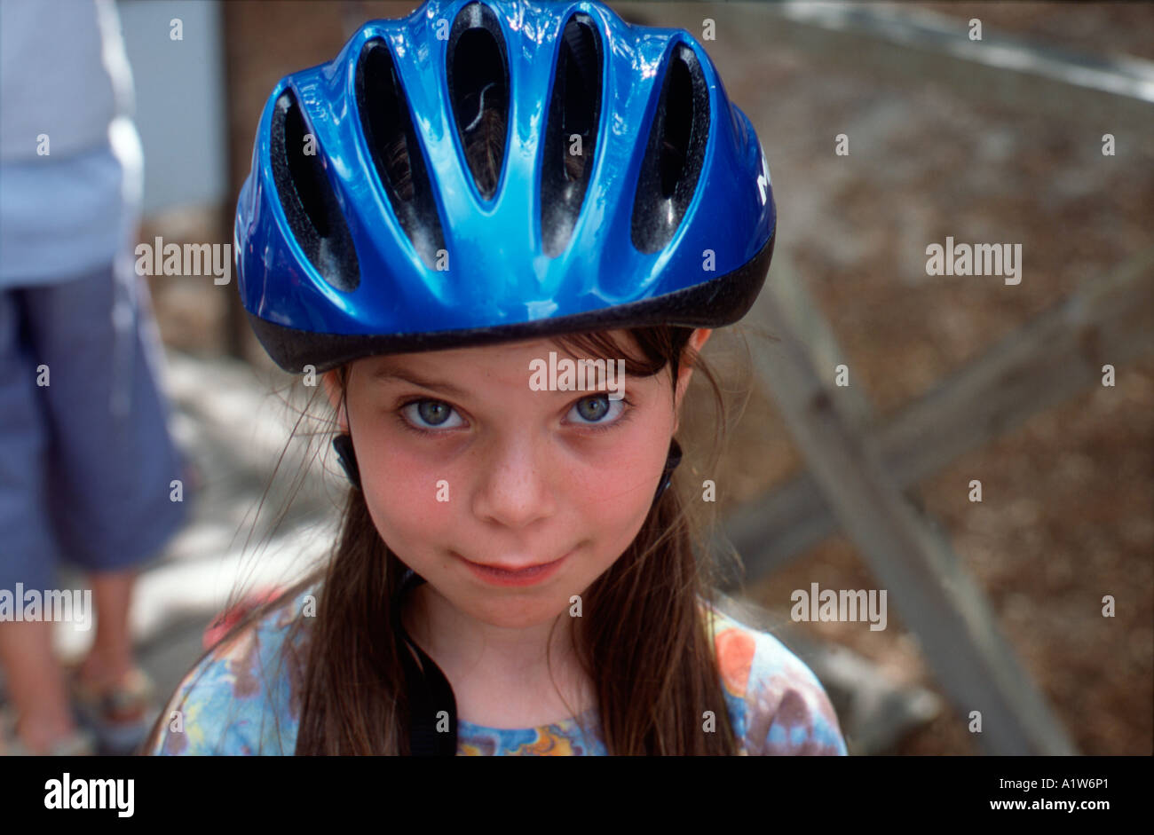 8 year old girl smiling Stock Photo