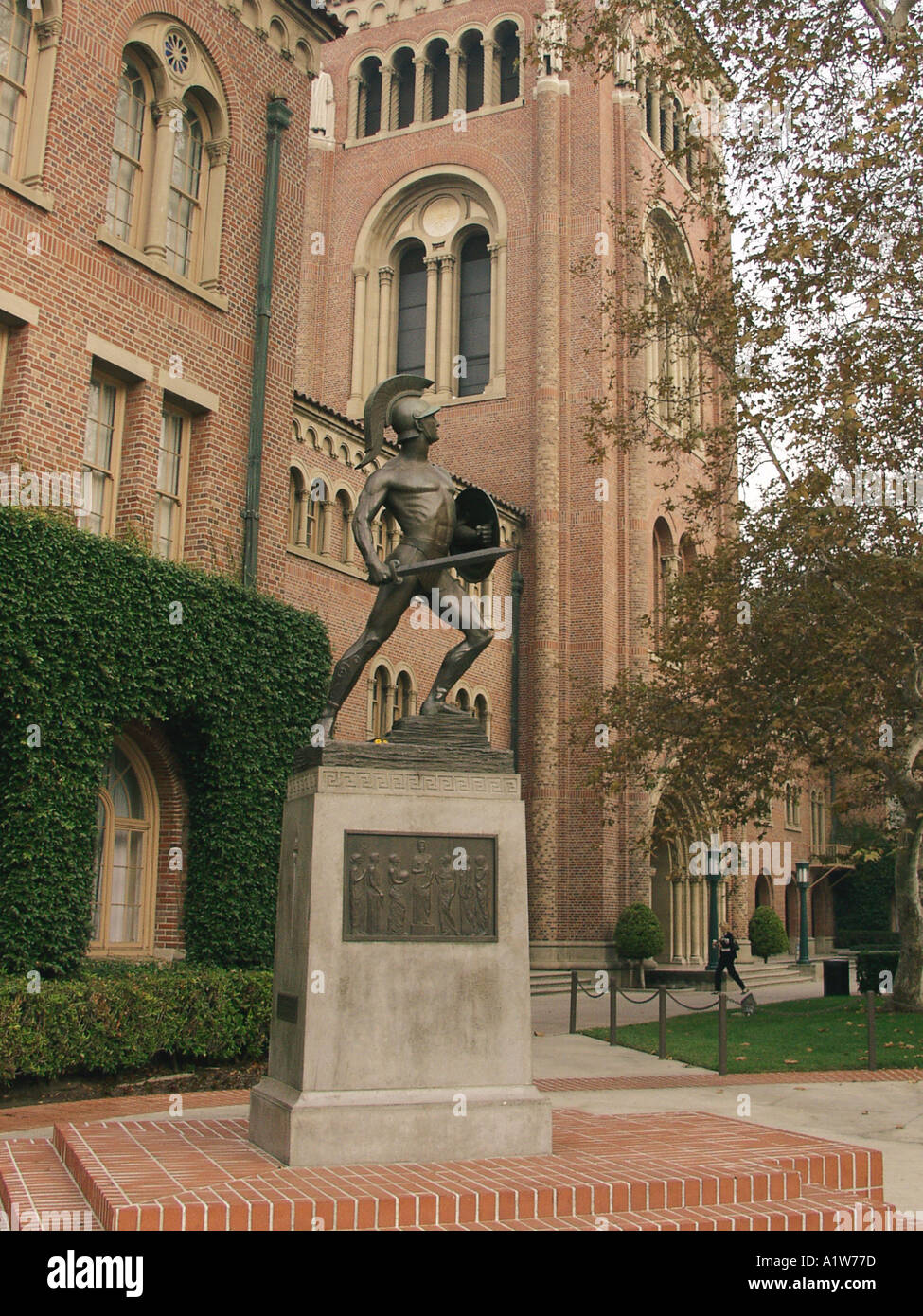 USC statue of Tommy Trojan on campus of University of Southern California Los Angeles Stock Photo