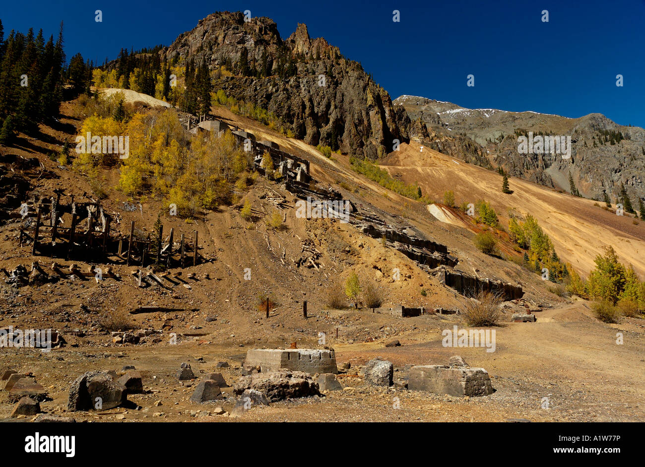 Ruins of the old Sunnyside Mine on the Alpine Loop Scenic Byway in