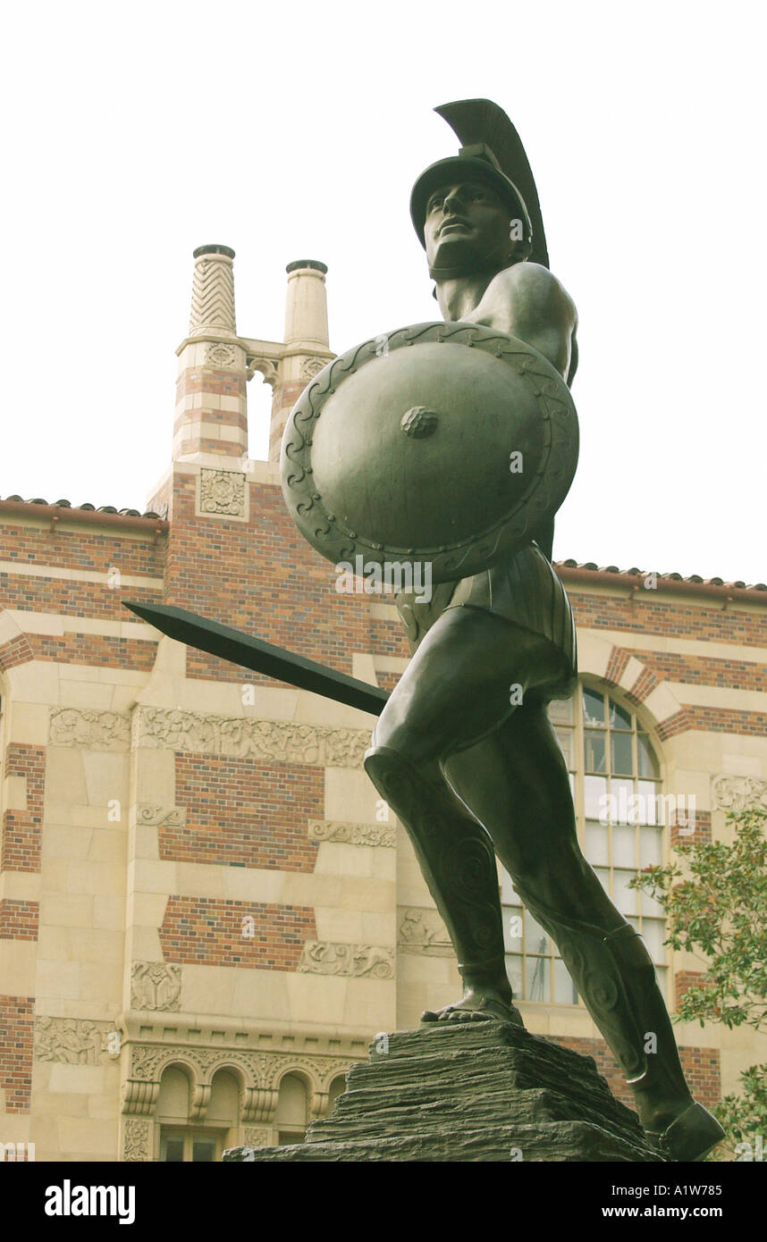 USC statue of Tommy Trojan on campus of University of Southern California Stock Photo