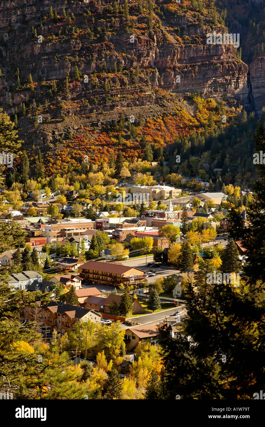 Aerial view of Ouray Colorado USA Stock Photo Alamy