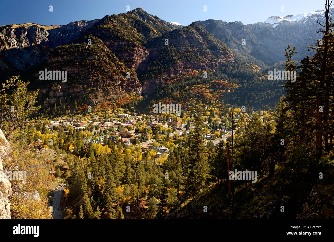 Aerial view of Ouray Colorado USA also known as "Switzerland of America