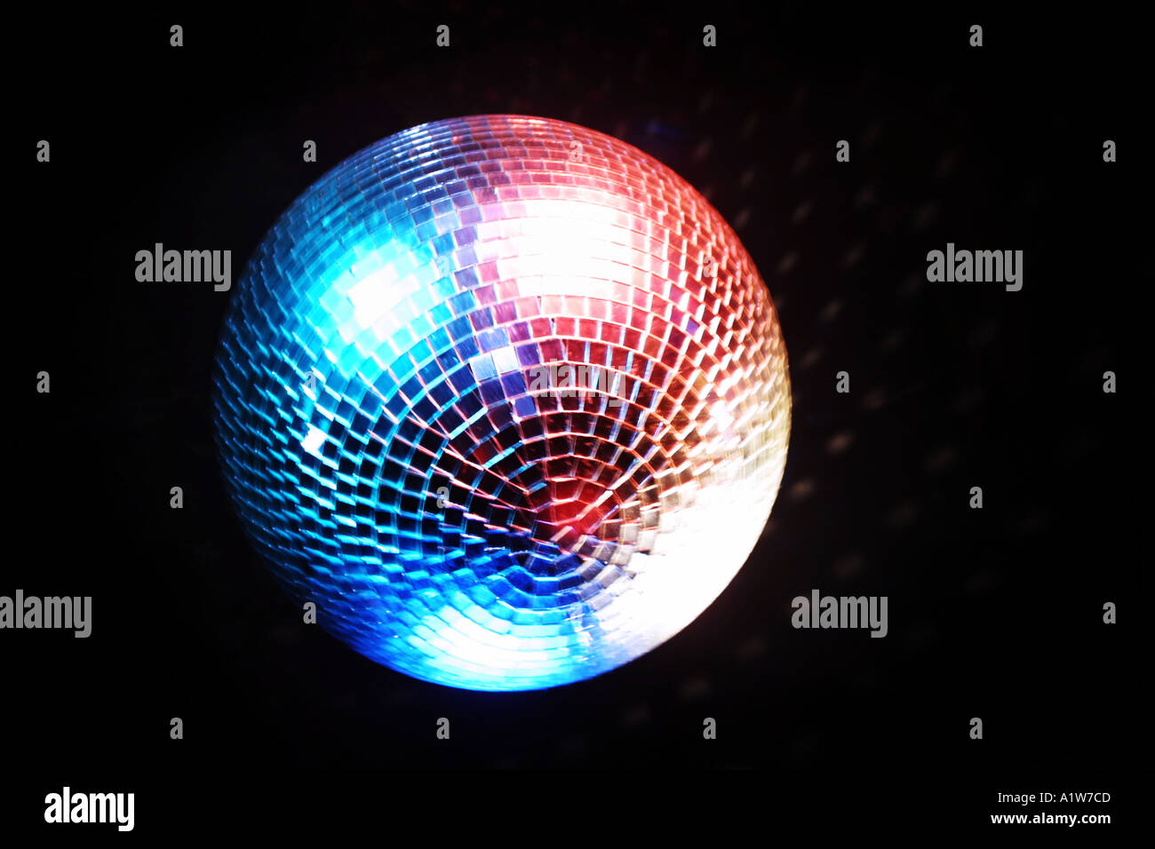 A glitter ball glitterball usually found in dance halls. Stock Photo