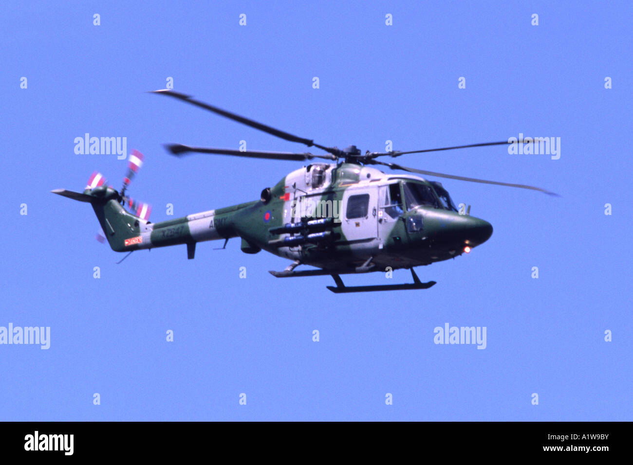 Westland Lynx AH7 operated by 655 Squadron, 7 Regiment of the Army Air Corps on display at Fairford RIAT. Stock Photo