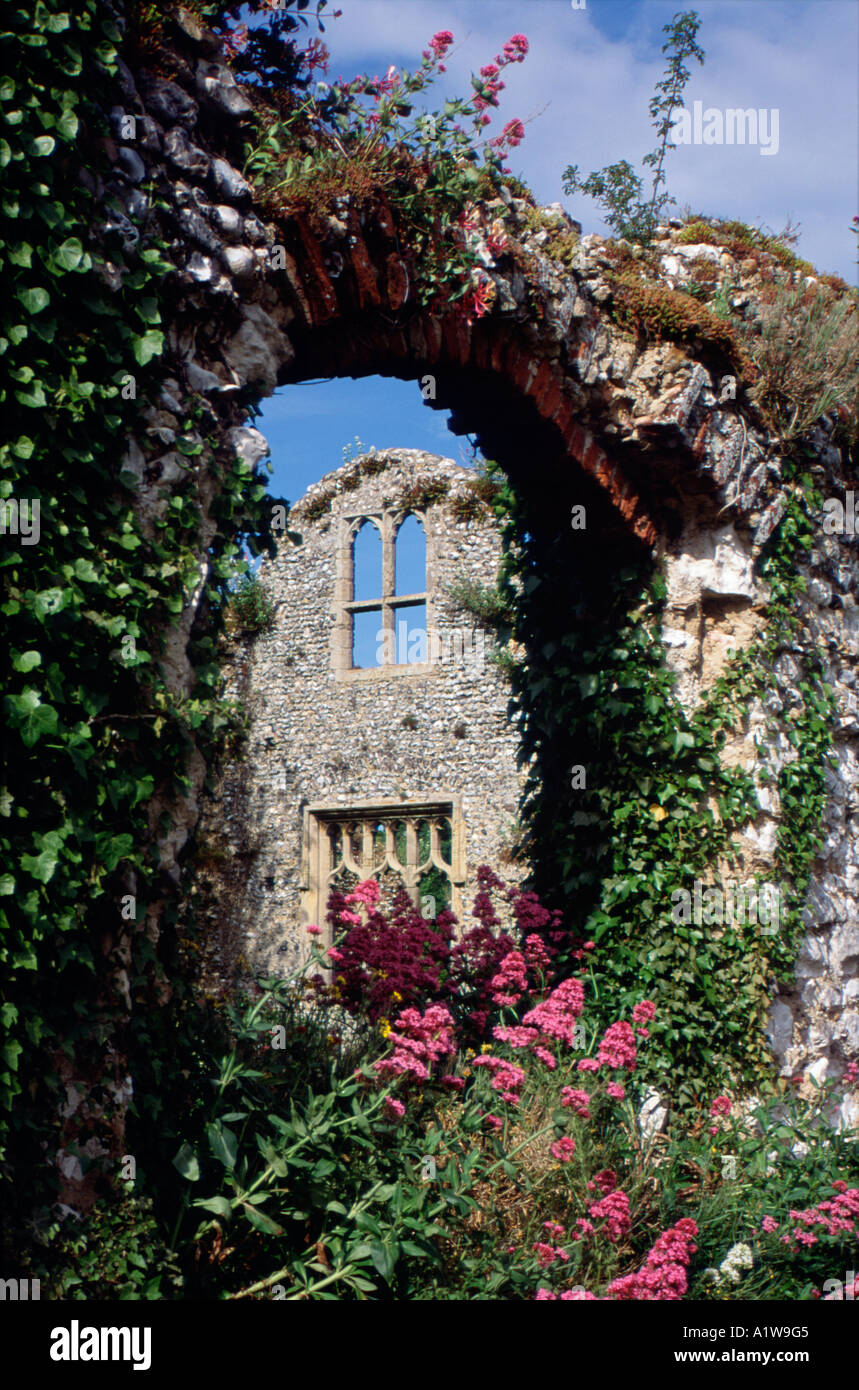 Ruined abbey at walsingham Norfolk england english britain british united kingdom uk europe eu european gb Stock Photo