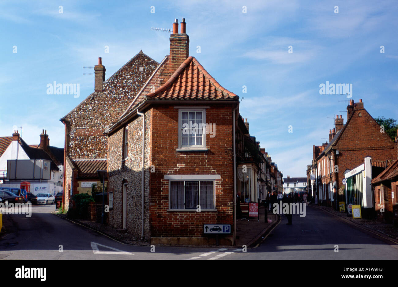 Street scene at Walsingham Norfolk england english britain british