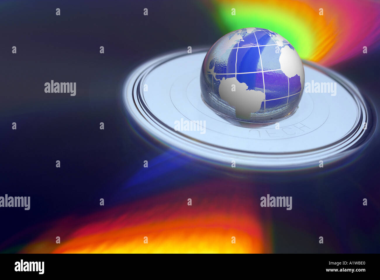 illustration of world World on Cd Rom Stock Photo - Alamy