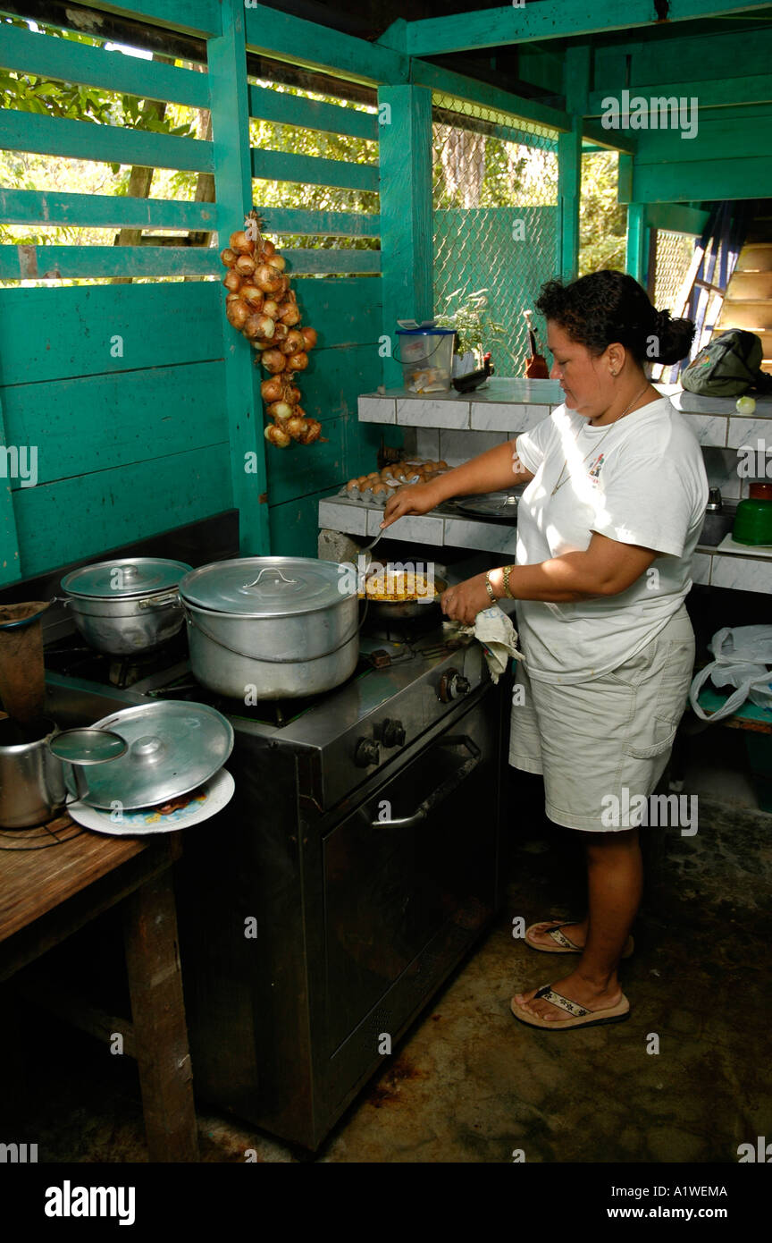 Woman is cooking in Costa Rica Stock Photo - Alamy