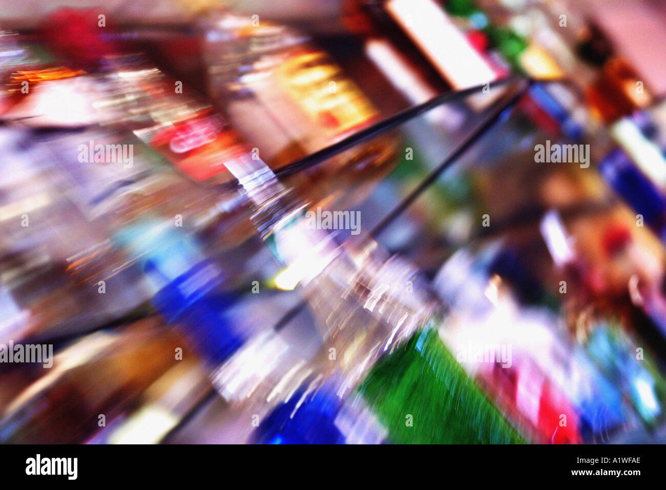 Colourful colorful drink bottles on a shelf Stock Photo
