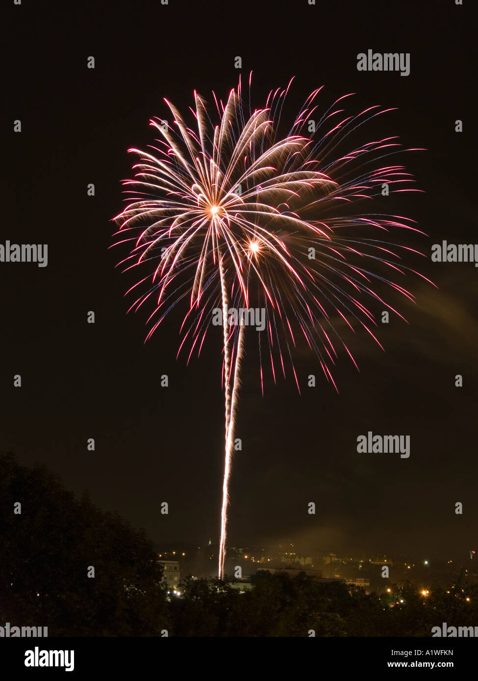 July 4th fireworks as seen in Providence Rhode Island Stock Photo Alamy
