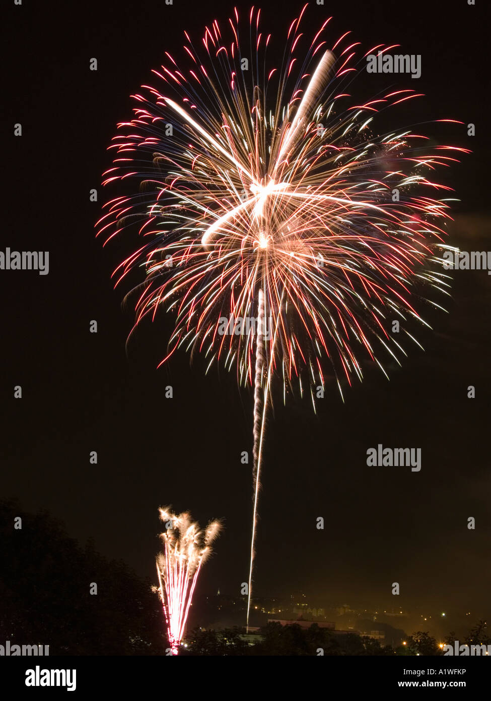 July 4th fireworks as seen in Providence Rhode Island Stock Photo Alamy