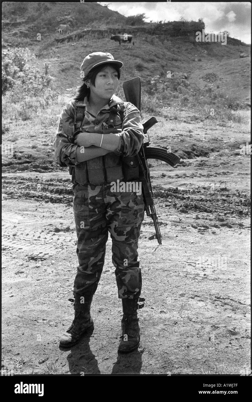 NICARAGUA MATAGALPA 1984 MARTINA A 14 YEAR OLD SANDINISTA SOLDIER Stock Photo