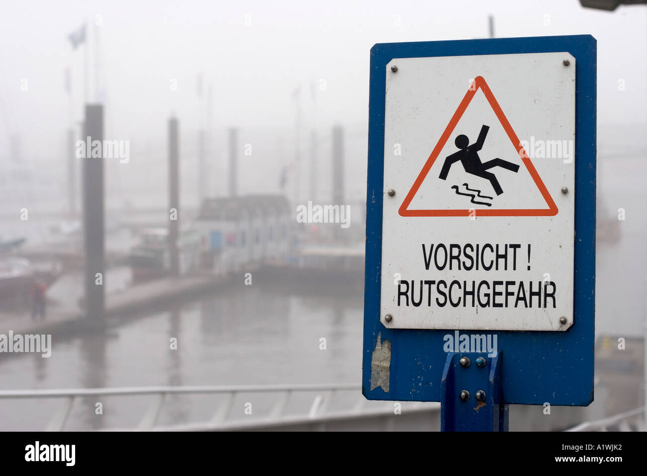 German hazard warning sign Vorsicht Rutschgefahr Stock Photo Alamy