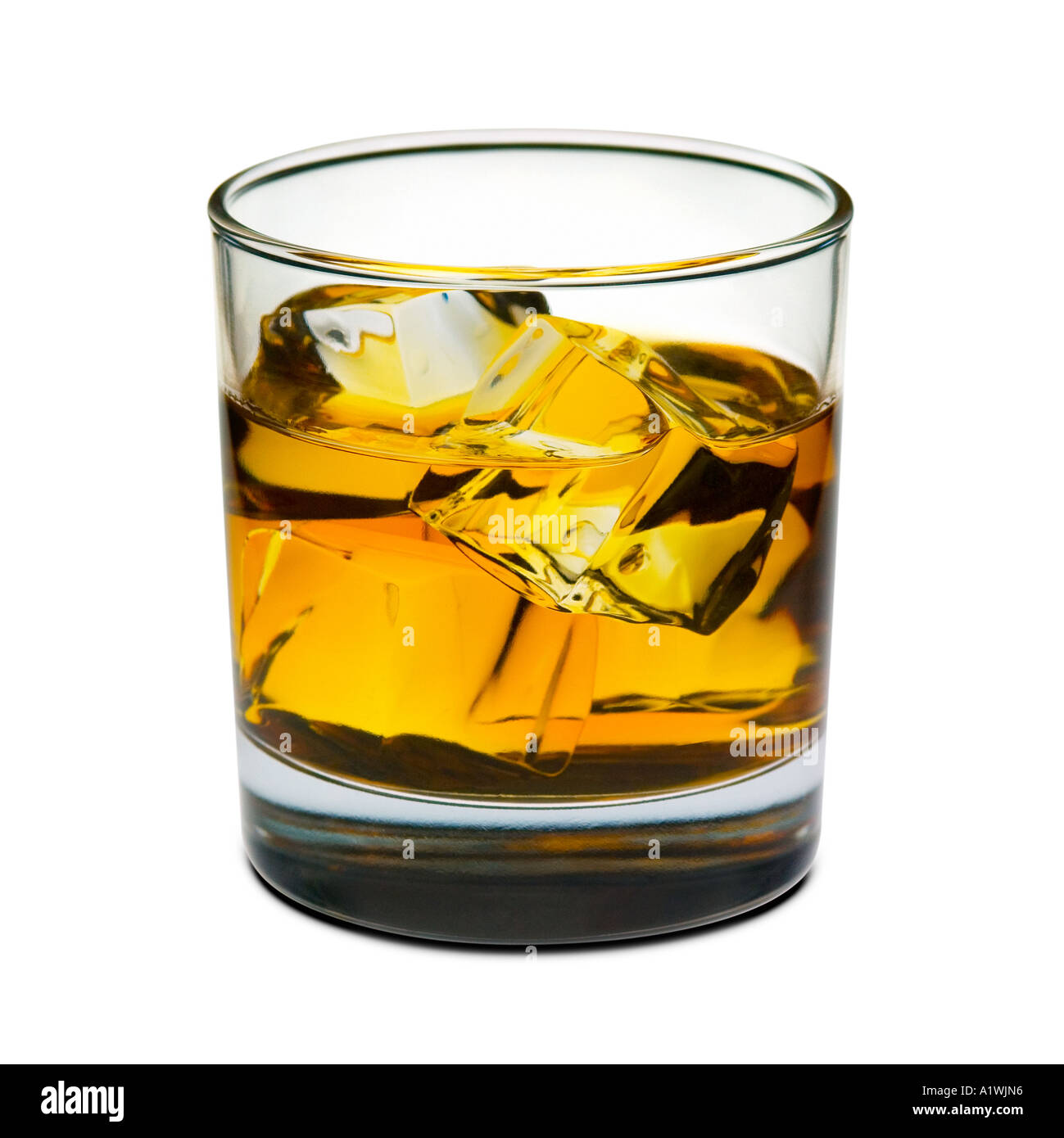 GLASS OF SCOTCH WHISKY ON WHITE BACKGROUND Stock Photo Alamy