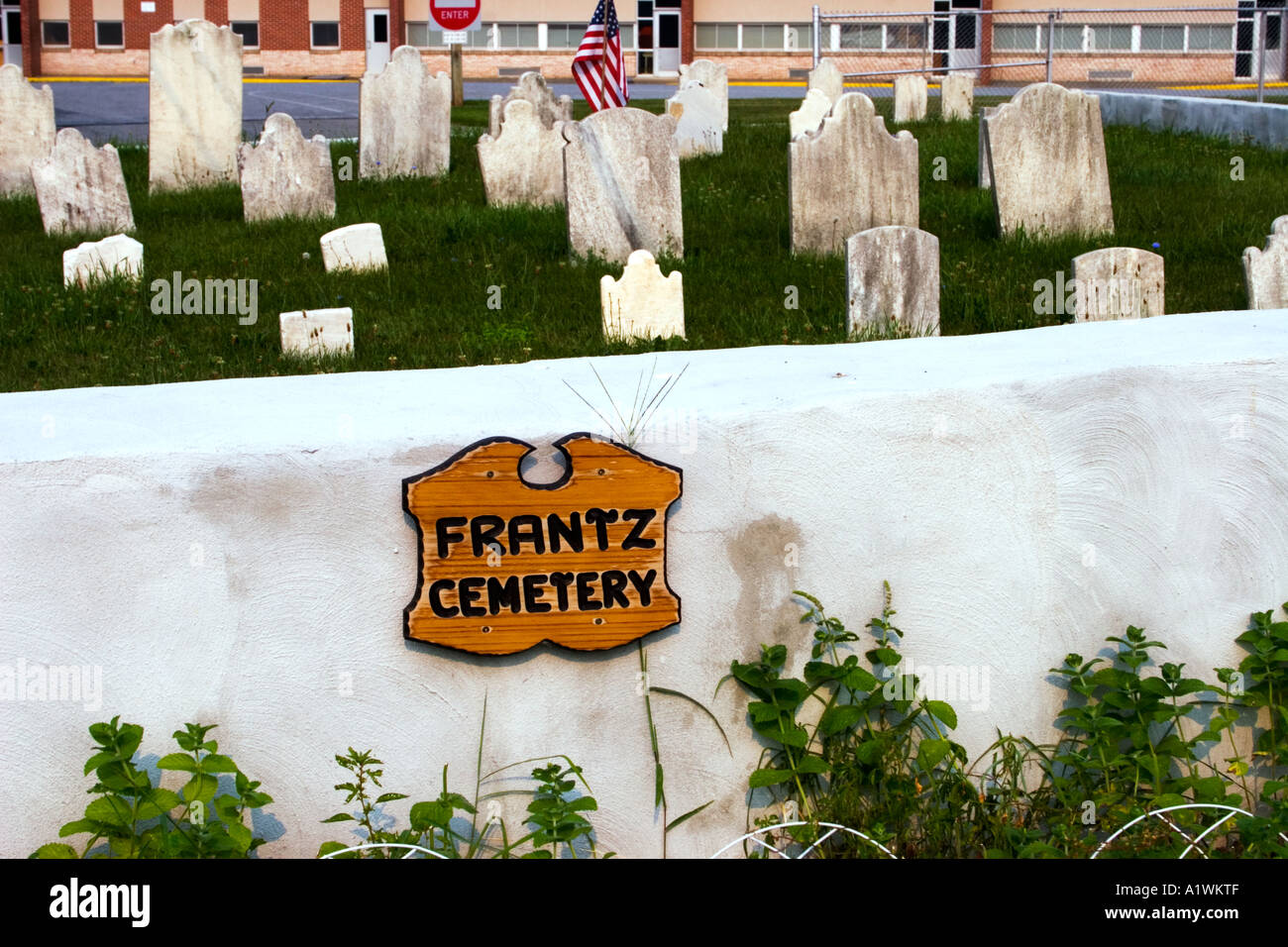 Frantz Cemetery in Paradise, PA at the intersection of Belmont and Harristown Roads. Stock Photo