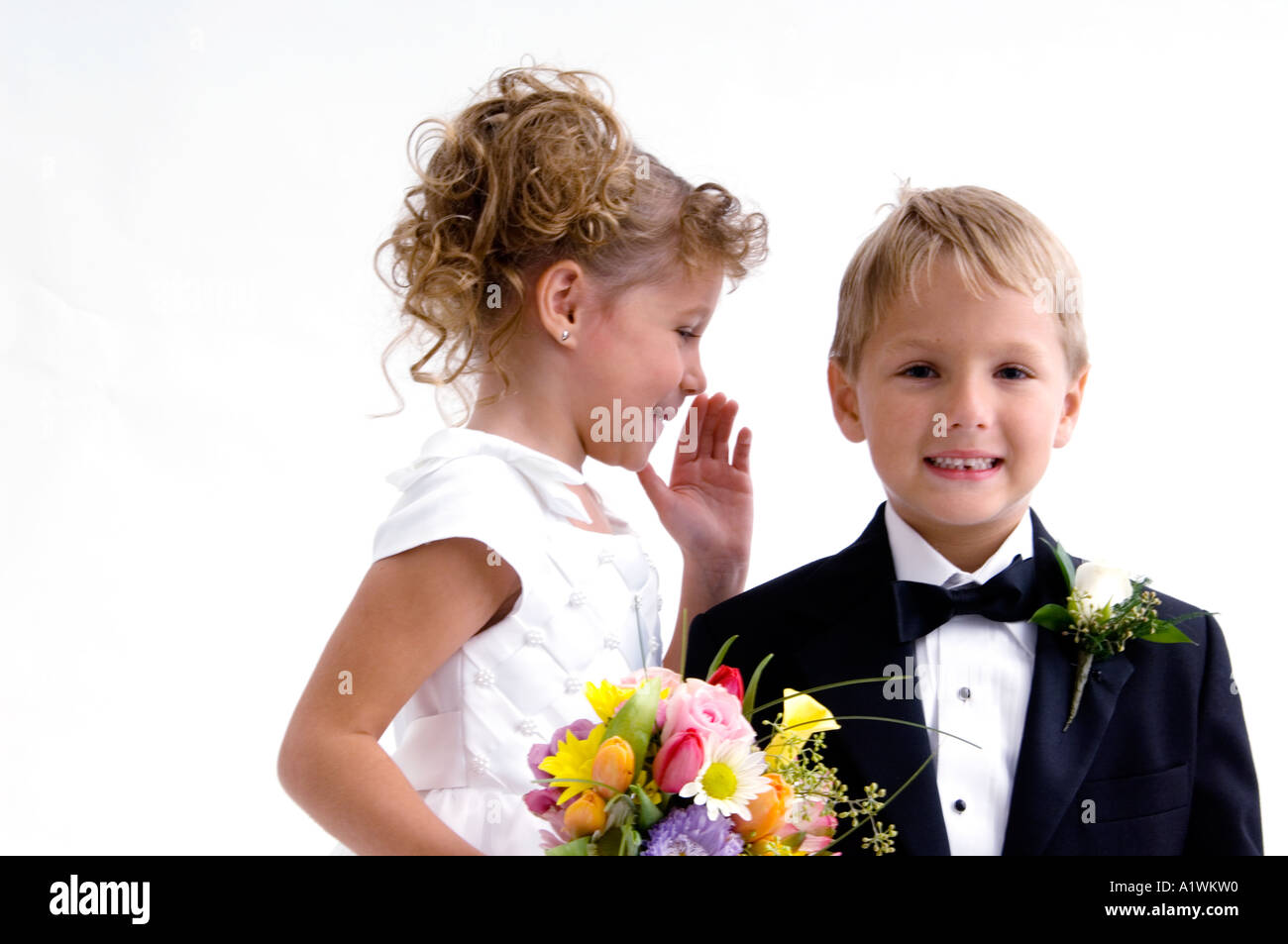 Ring bearer and flower girl Stock Photo Alamy
