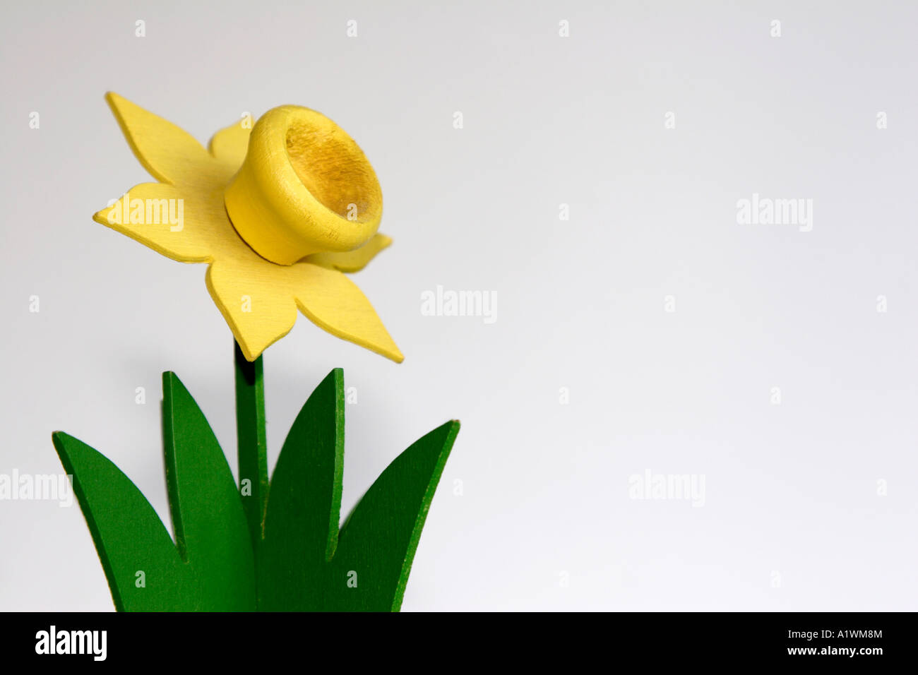Wooden Daffodil flower Stock Photo Alamy