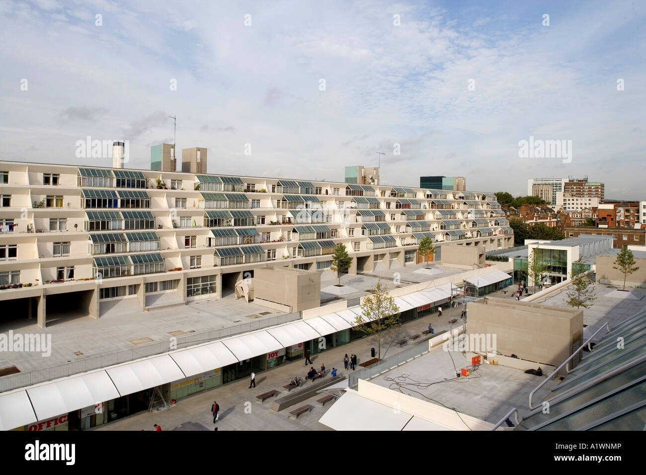 The Brunswick Centre, Camden, London, 1966-71, listed Grade II; redevelopment 2006. Overall view exterior. Stock Photo