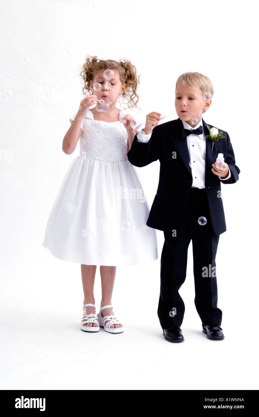 Ring bearer and flower girl Stock Photo Alamy