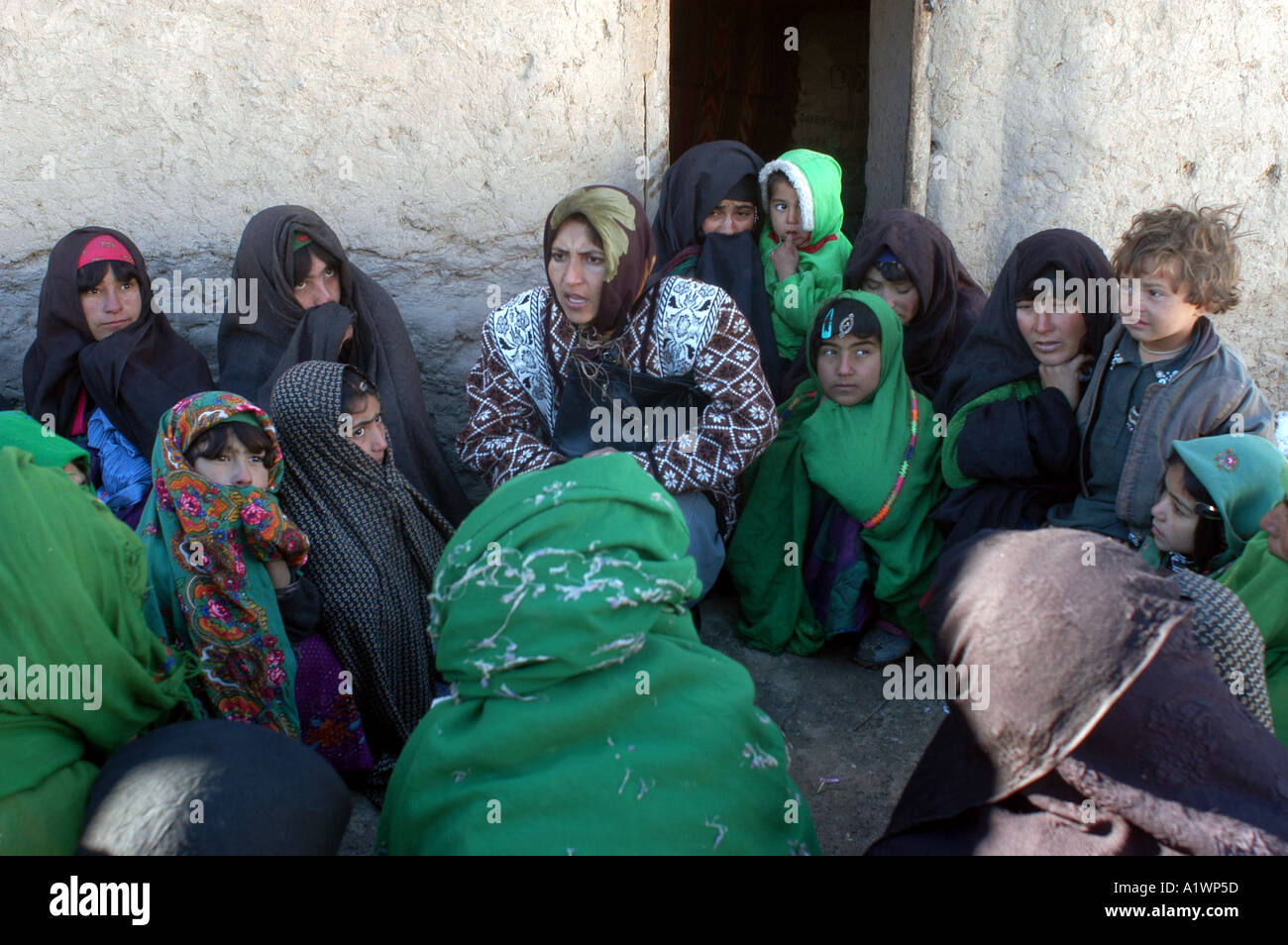 Kushk e Kona Herat province Afghanistan. Kurba, community worker ,with women s group Stock Photo