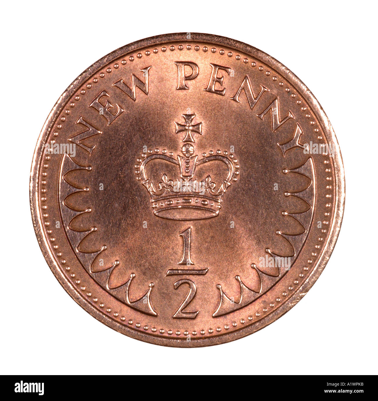 Queen Elizabeth 2 II Reg Regina Decimal half pence P  crown Stock Photo