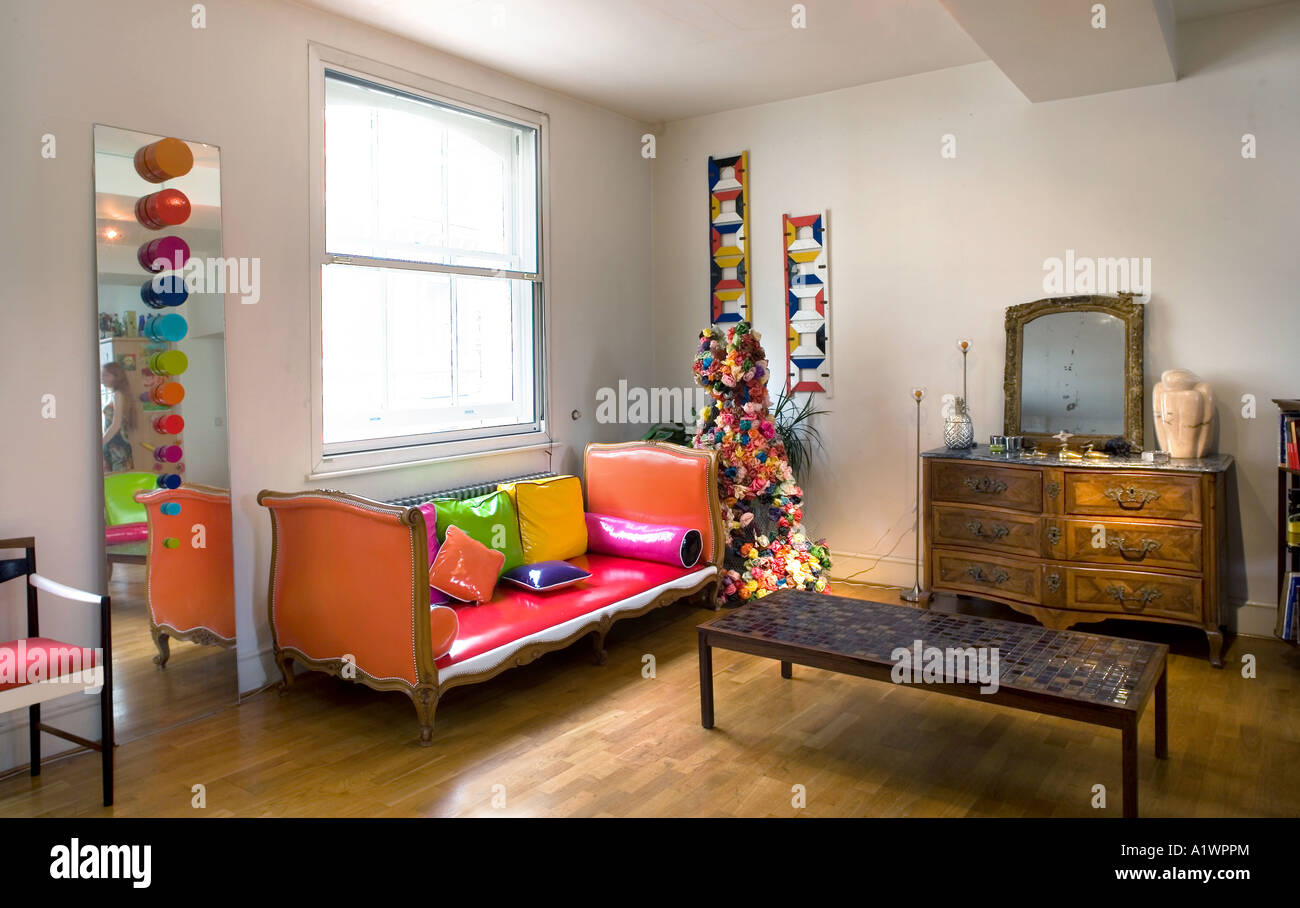 Designers own apartment, lounge. Architect: Soho Sisters Stock Photo