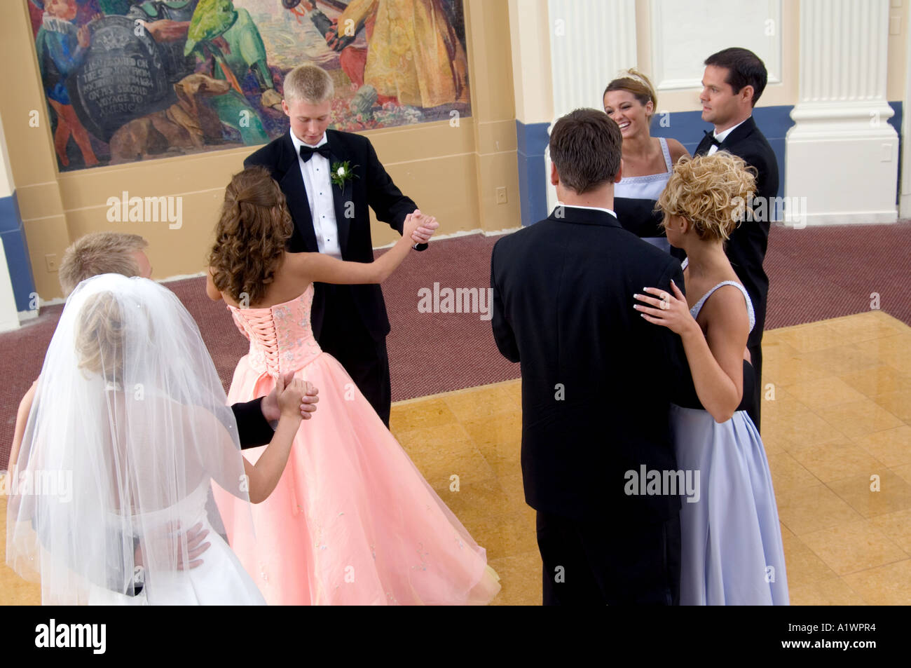 Bride and groom dancing at reception Stock Photo - Alamy