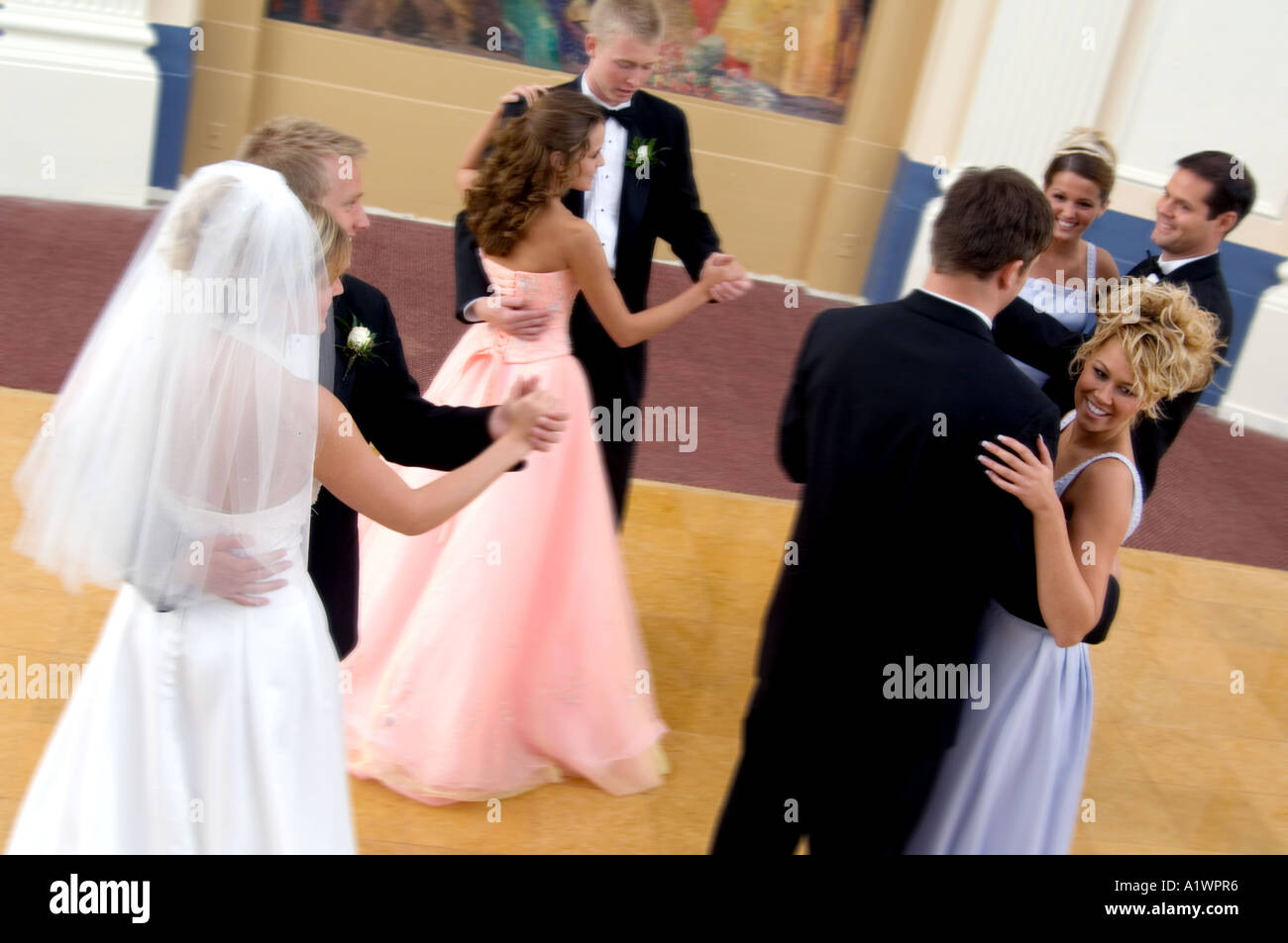 Bride and groom dancing at reception Stock Photo - Alamy