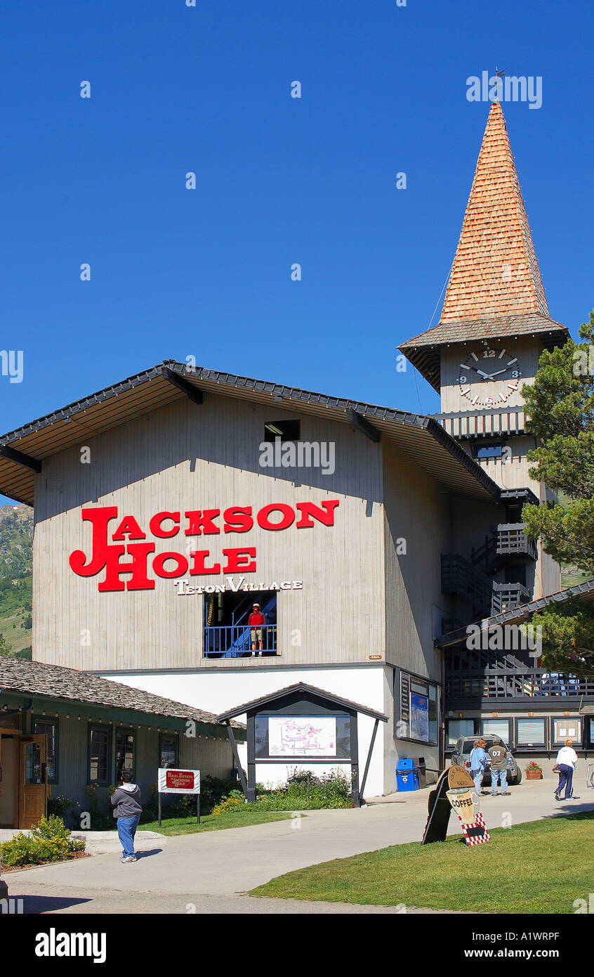 Cable car station at Teton Village, Jackson Hole, Wyoming, in the