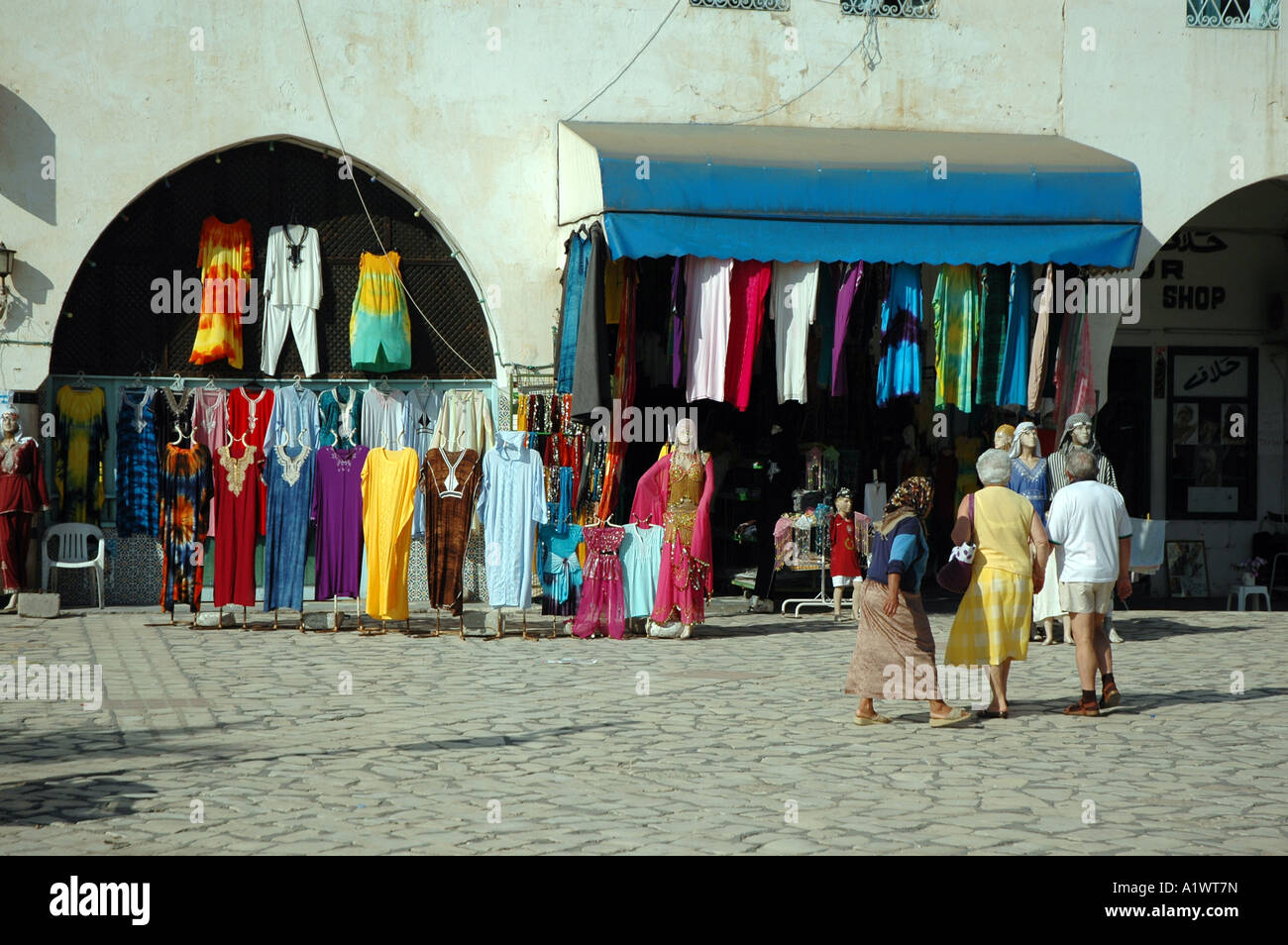 Bazaar on the medina of Sousse city in Tunisia Stock Photo