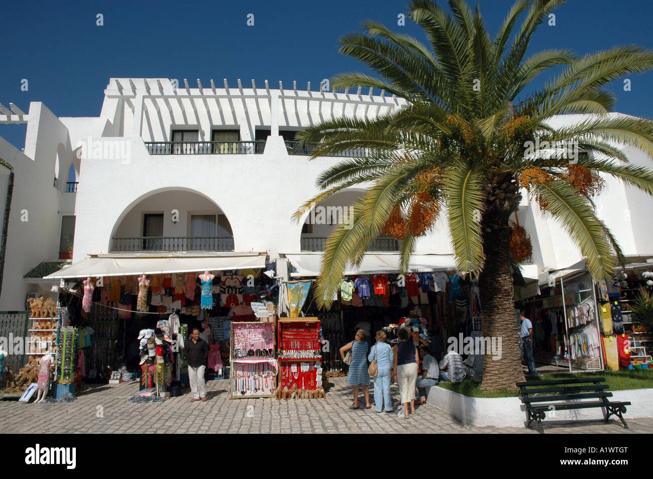Alleyway in Port El Kantaoui in Tunisia Stock Photo
