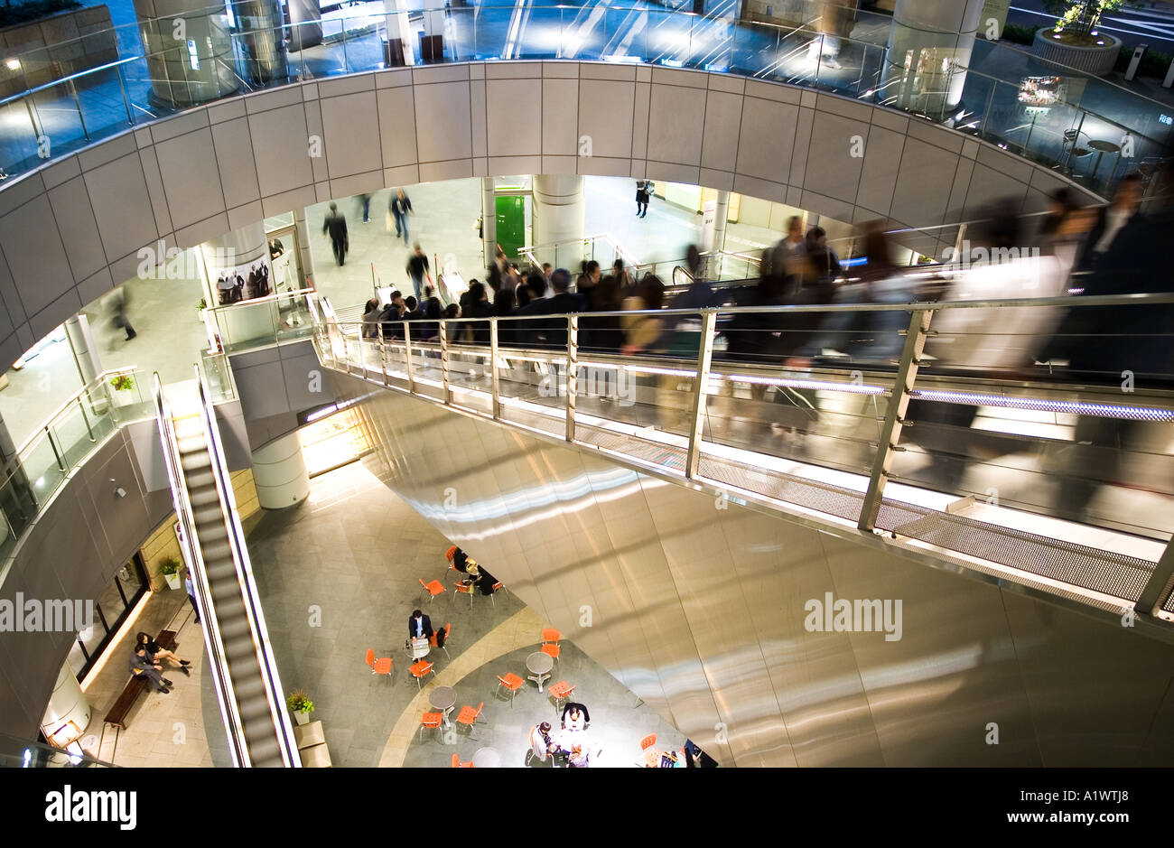 The Escalator Inside The Shopping Mall At The Base Of Mori Tower In Roppongi Hills In Tokyo Japan Stock Photo Alamy