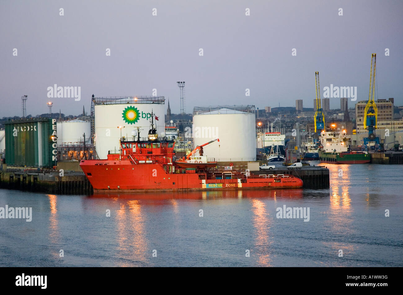 Aberdeen city harbour and docks, BP Storage tanks, Aberdeenshire