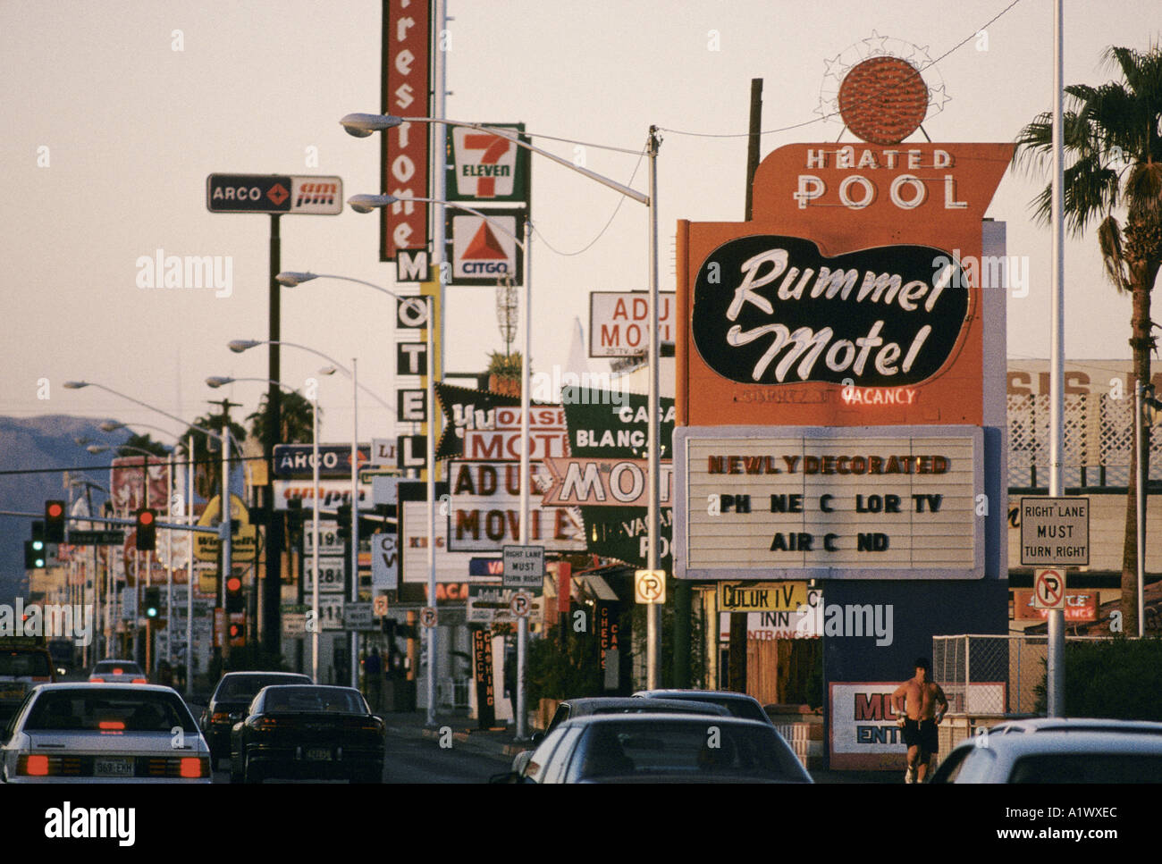 LAS VEGAS NEVADA USA ONE HOUR MOTELS ON THE STRIP Stock Photo Alamy