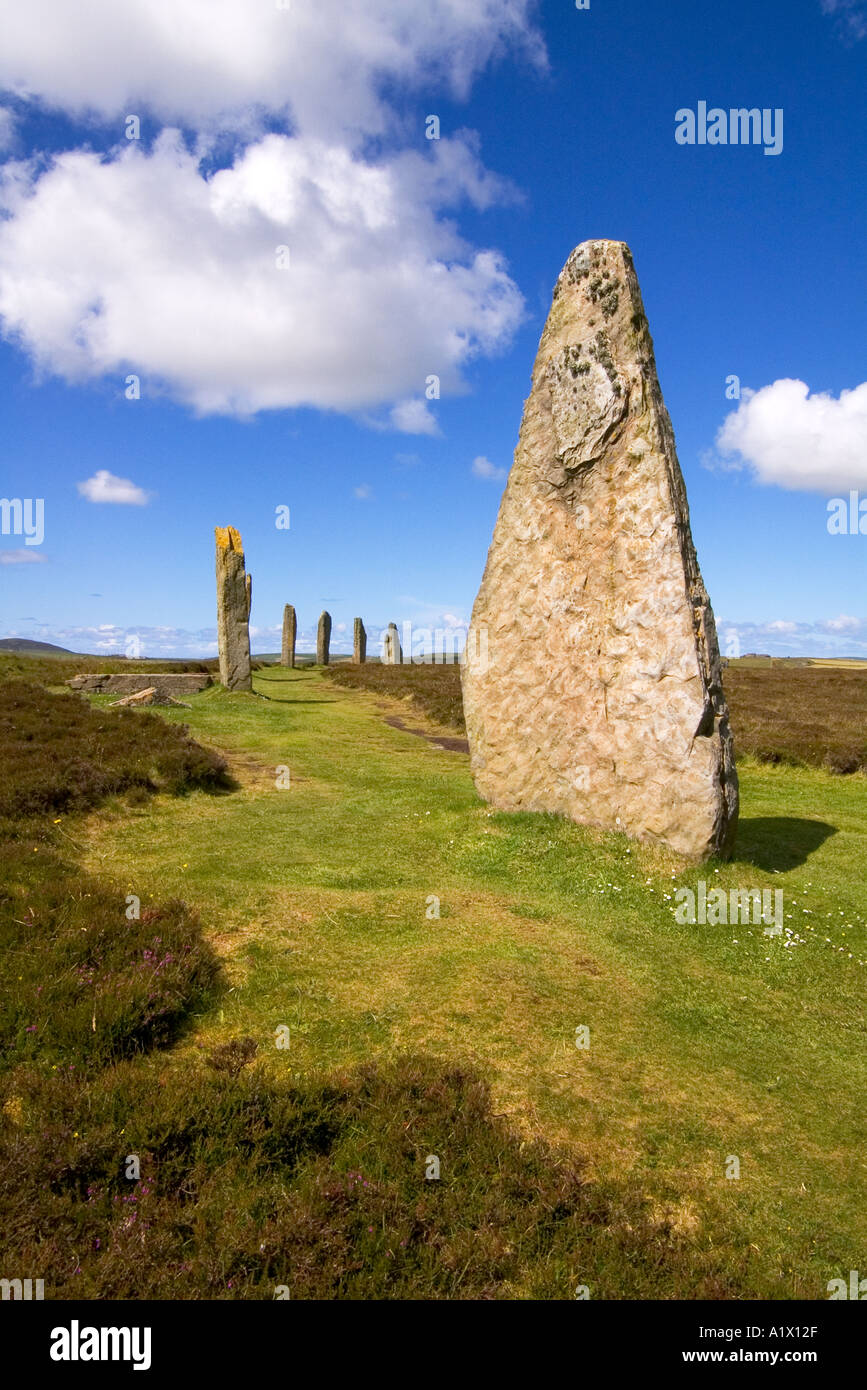 dh  RING OF BRODGAR ORKNEY Neolithic standing stones circle Stock Photo