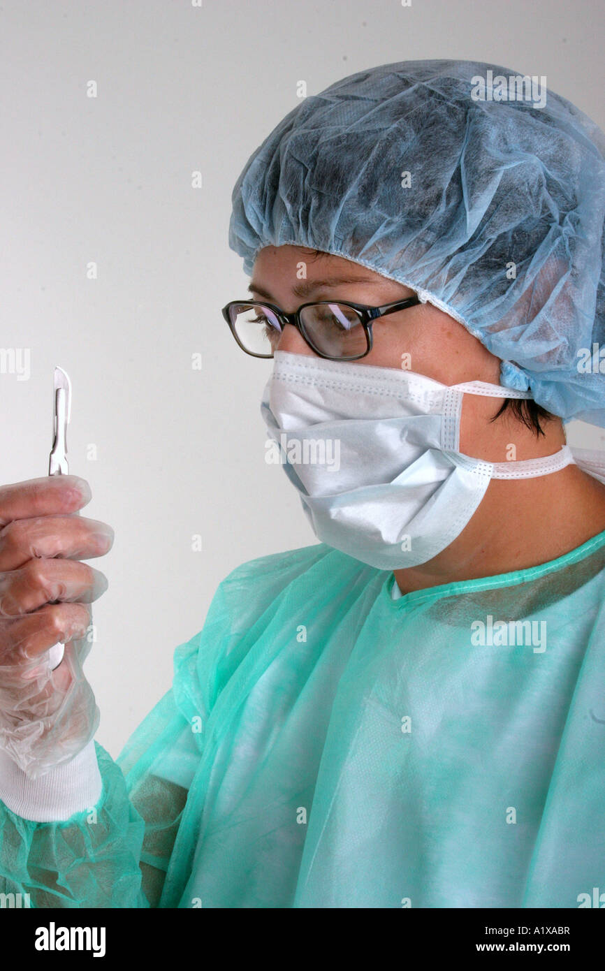 surgeon with a scalpel Stock Photo Alamy
