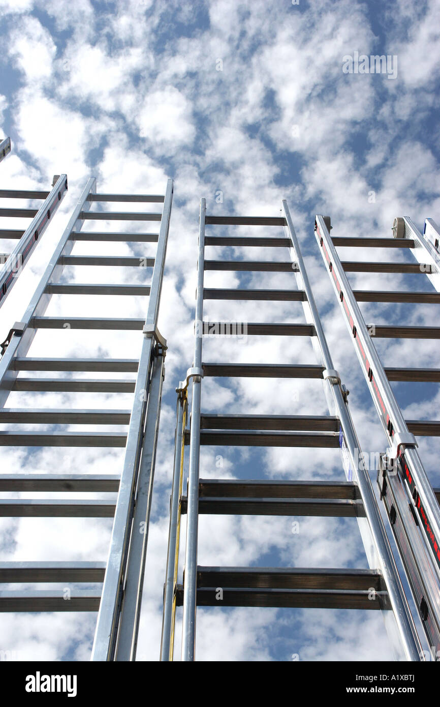 ladders rise up to the sky Stock Photo